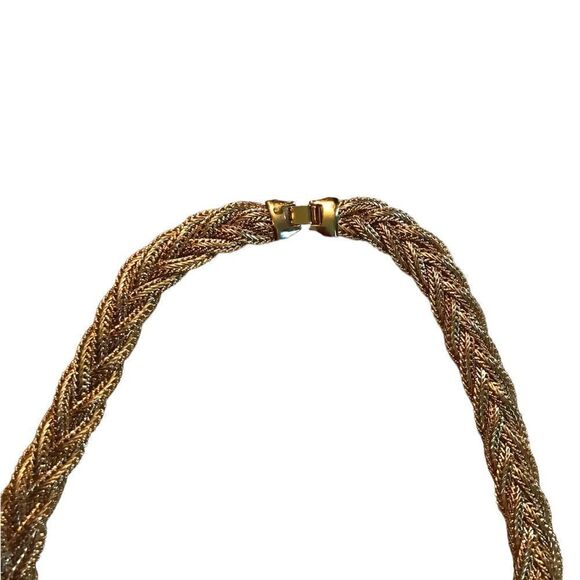 WOMENS FAUX GOLD BRAIDED NECKLACE! - Picture 1 of 5